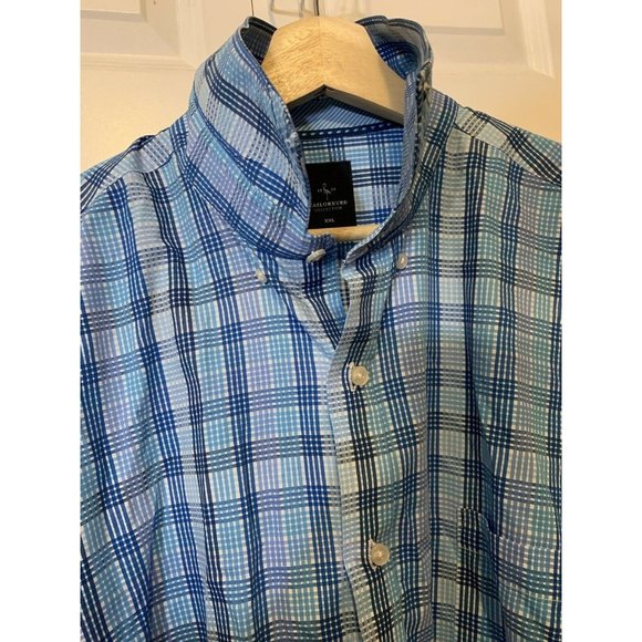 Tailorbyrd Men’s Sz XXL Contrast Striped Blue‎ Cotton Button Down shirt - Picture 5 of 8